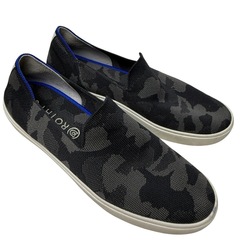Rothys Slip On Sneaker Shoes Womens SZ 10 Camo Comfort  Black Camouflage Loafer